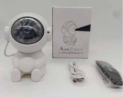 Astronaut Galaxy Star Projector – 360° Rotating Night Sky Light with Bluetooth Speaker