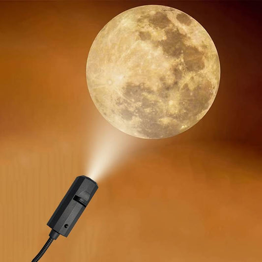 Moon & Earth Projection Lamp – Realistic Space Night Light for Bedroom & Desk