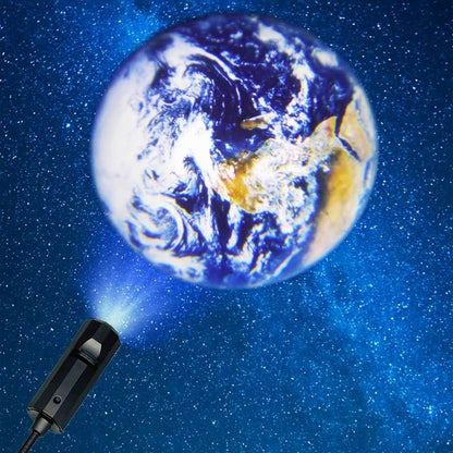 Moon & Earth Projection Lamp – Realistic Space Night Light for Bedroom & Desk