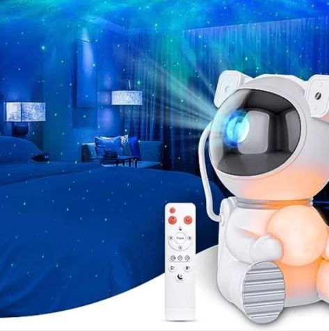 Astronaut Galaxy Star Projector – 360° Rotating Night Sky Light with Bluetooth Speaker