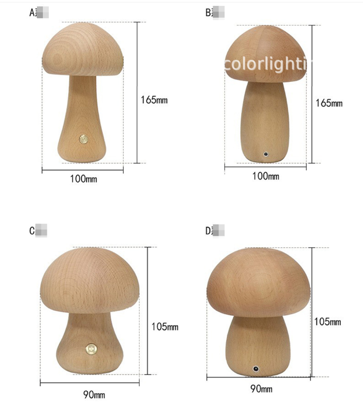 Mushroom Table Lamp – Minimalist Wooden Ambient Night Light for Bedroom & Desk